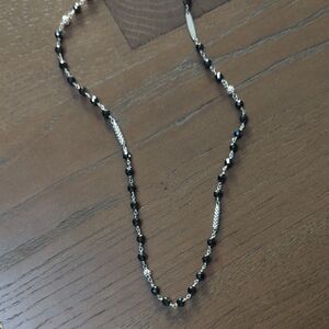 LAGOS Black and Silver Beaded Necklace